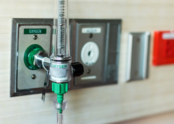 Close up view of oxygen machine