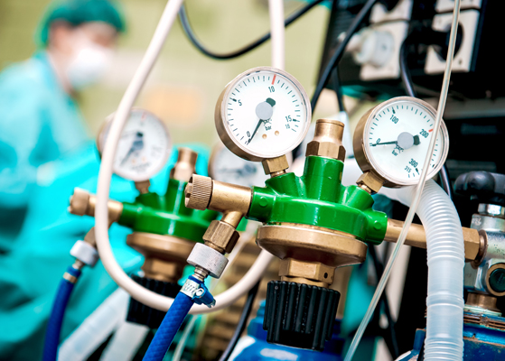 Close up view of medical equipment