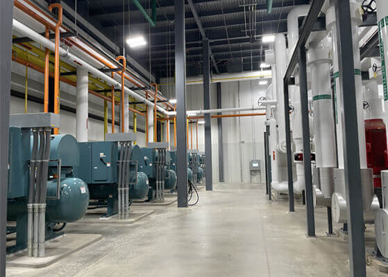 Refrigeration system installed at a large-scale cheese and whey protein manufacturing facility