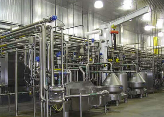Close up viewing showing the evaporator and dryer system installed at a DFA plant