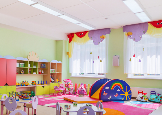 View inside of an elementary school classroom