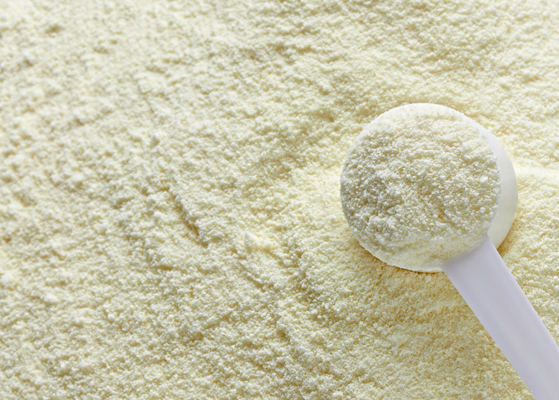 Close up view of milk powder