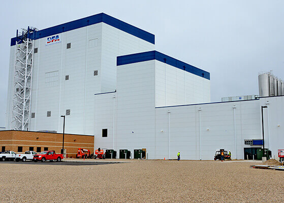 Exterior view of the new;y constructed DFA powder drying facility