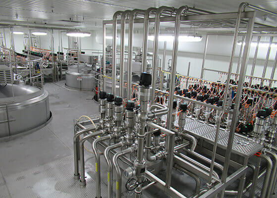 Interior view of the Chobani non-dairy production facility designed by Shambaugh