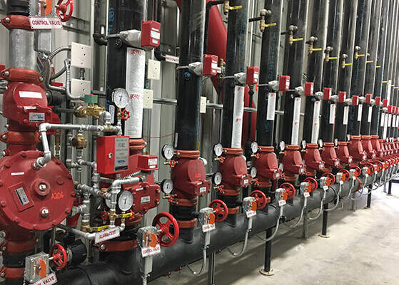 Fire protection equipment installed at the Tesla Sparks, Nevada facility